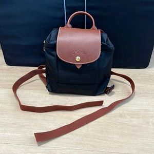 NWOT Longchamp Le Pliage Mini Canvas Backpack Black
